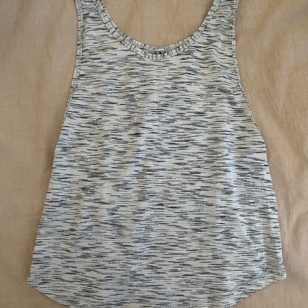 Lululemon Train Times Tank Tiger Space Dye Black White